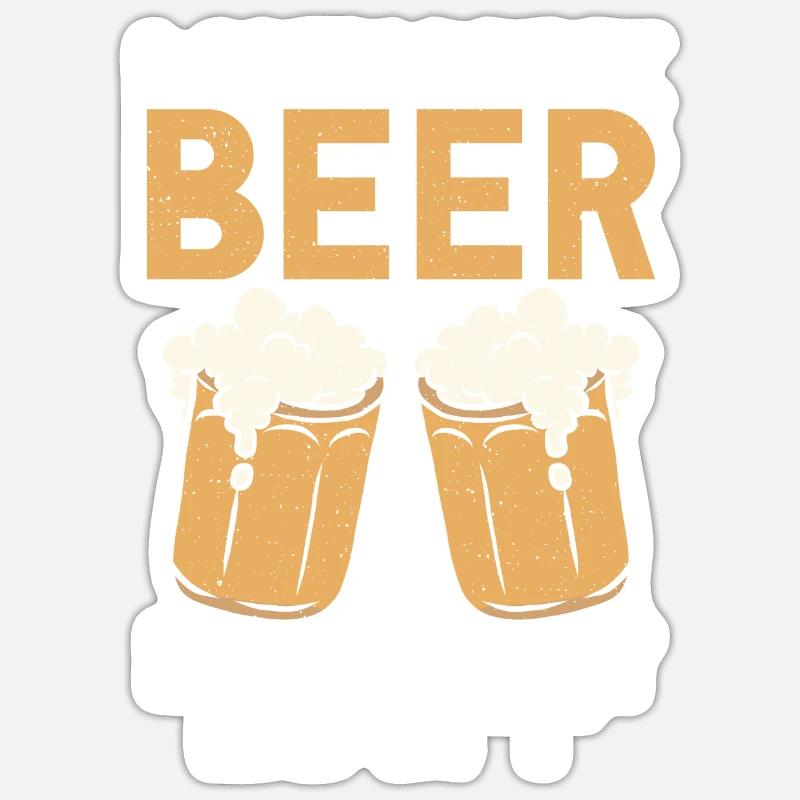 Biertrinker Bier Geschenke - Sticker Größe S (10 x 10 cm) - Mattweiß