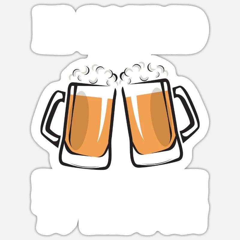 Biertrinker Bier Geschenke - Sticker Größe S (10 x 10 cm) - Mattweiß