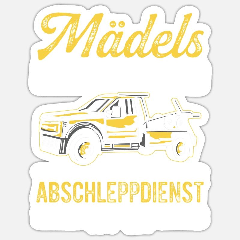 Mädels Beruhigt Euch Der Abschleppdienst Ist Da - Sticker Größe S (10 x 10 cm) - Mattweiß