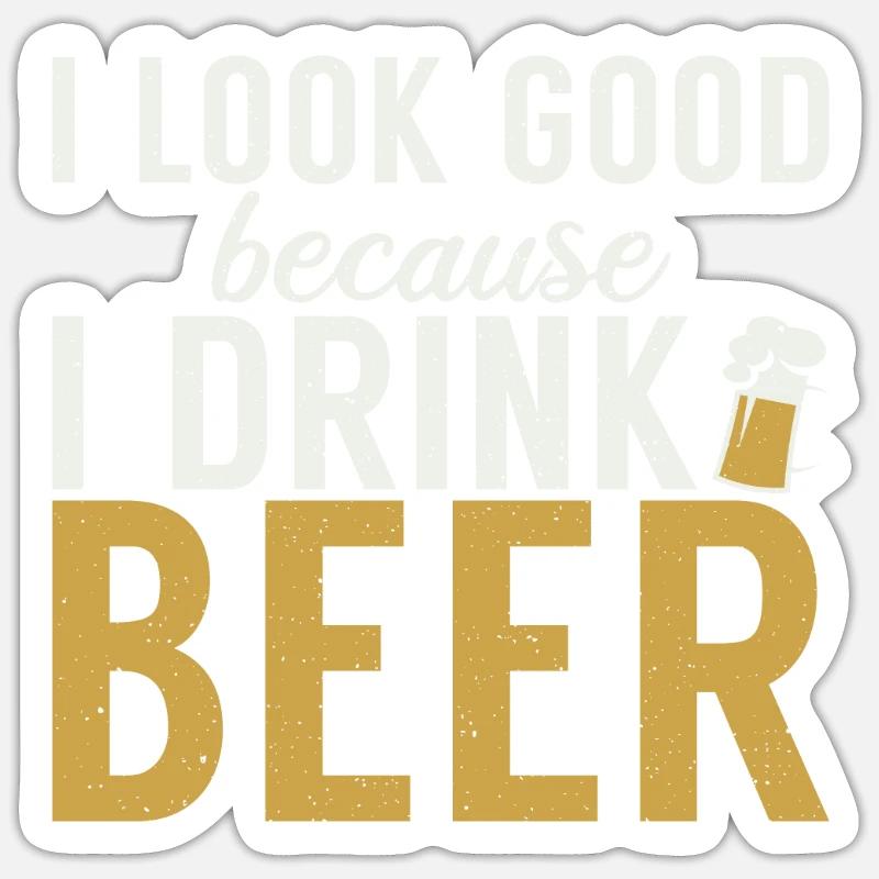 Biertrinker Bier Geschenke Sticker Größe S (10 x 10 cm)