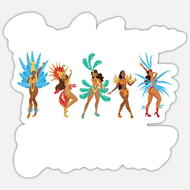 Carnaval de Rio Rio de Janeiro Célébration au Brésil - Sticker taille S (10 x 10 cm) - blanc mat