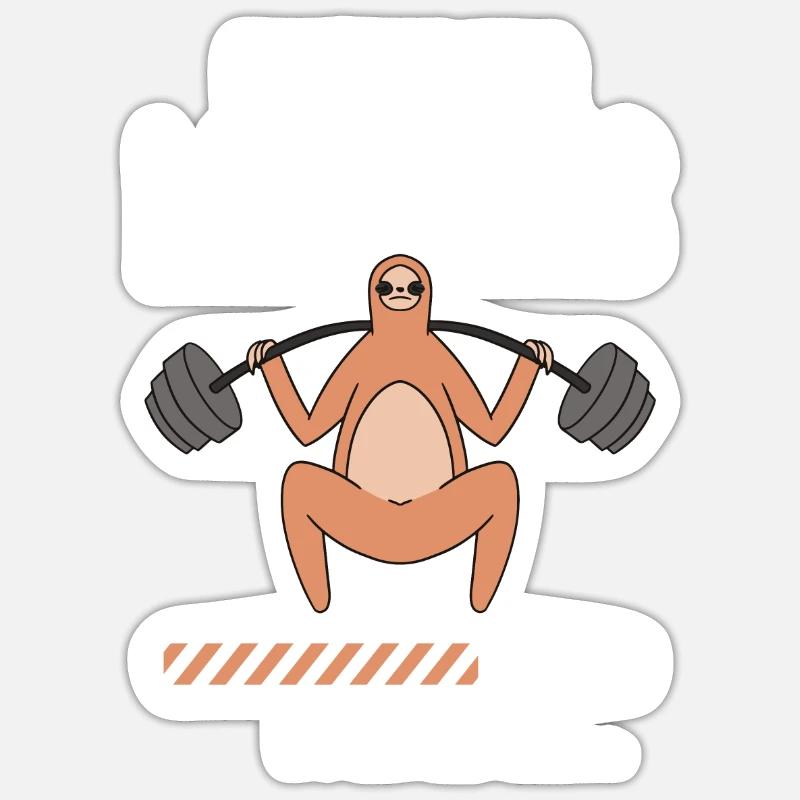 Installing Muscles Loading - Sticker Größe S (10 x 10 cm) - Mattweiß