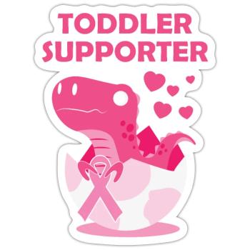 Toddler Pendant T-Rex Breast Cancer Month - Sticker size S (10 x 10 cm) - white matte - Front