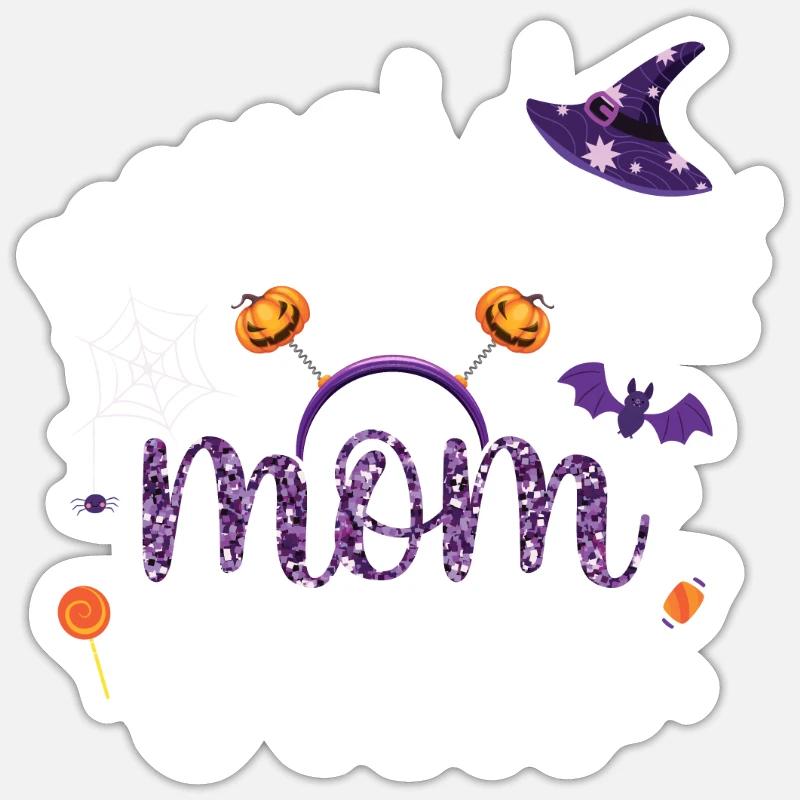 Halloween Mom Crew - Sticker size S (10 x 10 cm) - white matte