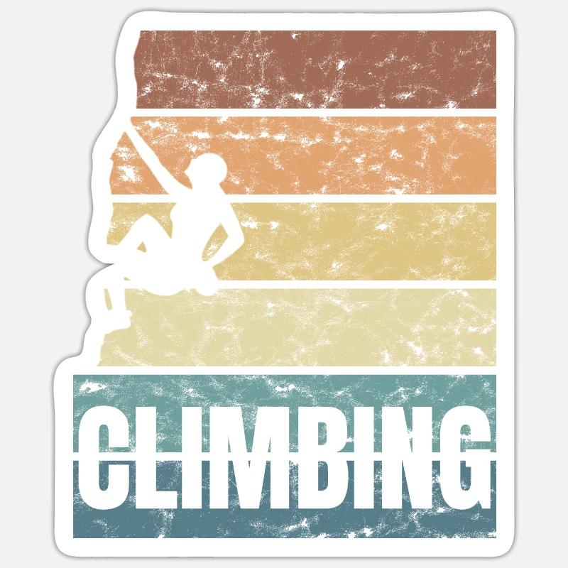 Rock Climbing Boulder Crunge Extrem Klettern - Sticker Größe S (10 x 10 cm) - Mattweiß