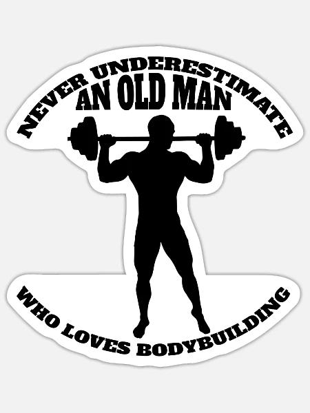 Fitness Sportler Krafttraining Muskel Bodybuilder - Sticker Größe S (10 x 10 cm) - Mattweiß