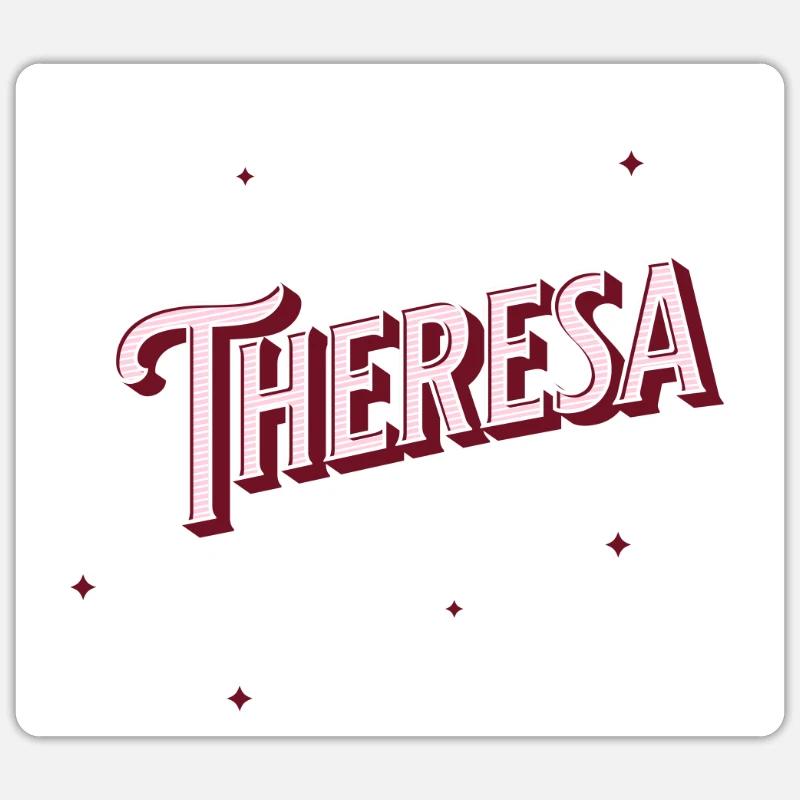 Theresa's name personalized - Sticker size S (10 x 10 cm) - white matte