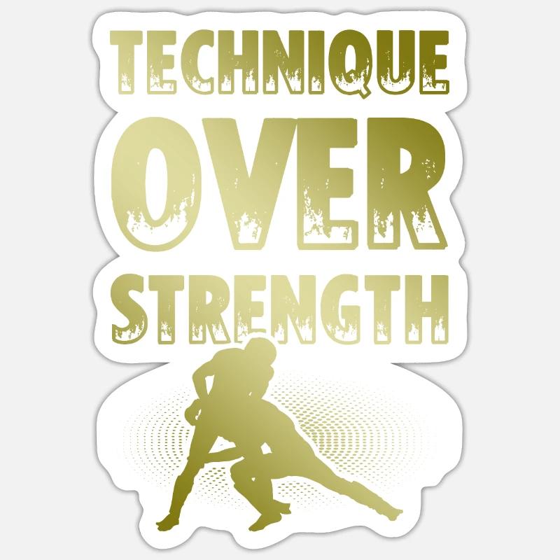 Lutte - Sticker taille S (10 x 10 cm) - blanc mat