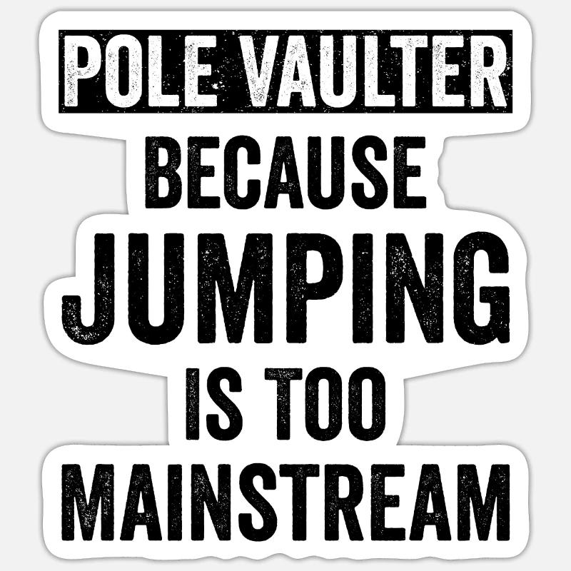 Saut à la perche - Sticker taille S (10 x 10 cm) - blanc mat