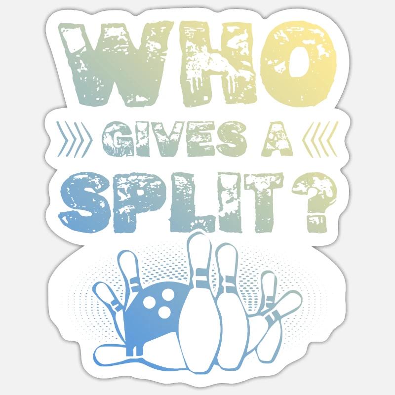 Bowling Split - Sticker Größe S (10 x 10 cm) - Mattweiß