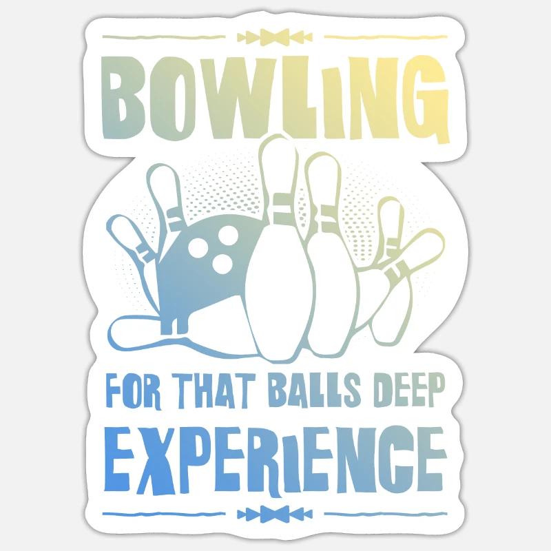Expérience de bowling - Sticker taille S (10 x 10 cm) - blanc mat