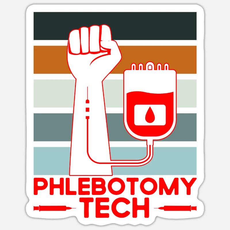 Phlebotomy Blood Sample Phlebotomist Tech Gift Sticker size S (10 x 10 cm)