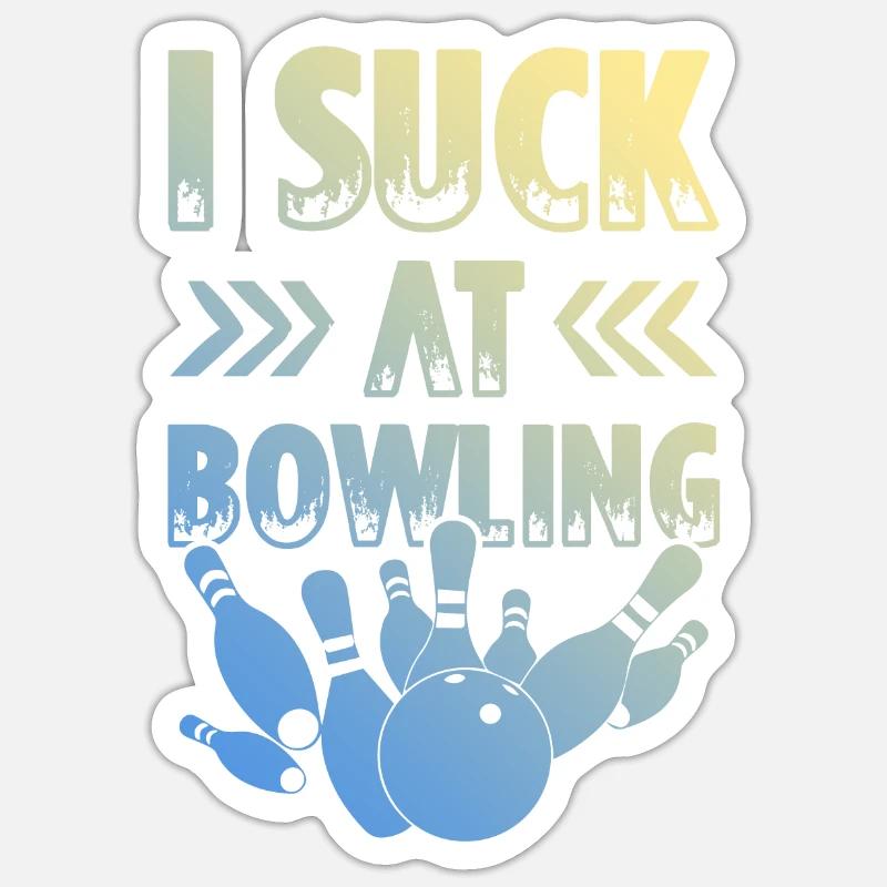 Bowling dire drôle - Sticker taille S (10 x 10 cm) - blanc mat