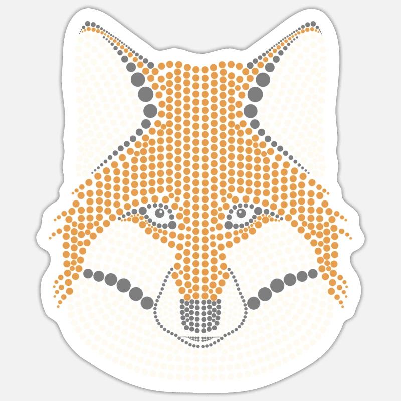 Conception d’animaux forestiers de renards parsemés de têtes d’animaux Sticker taille S (10 x 10 cm)