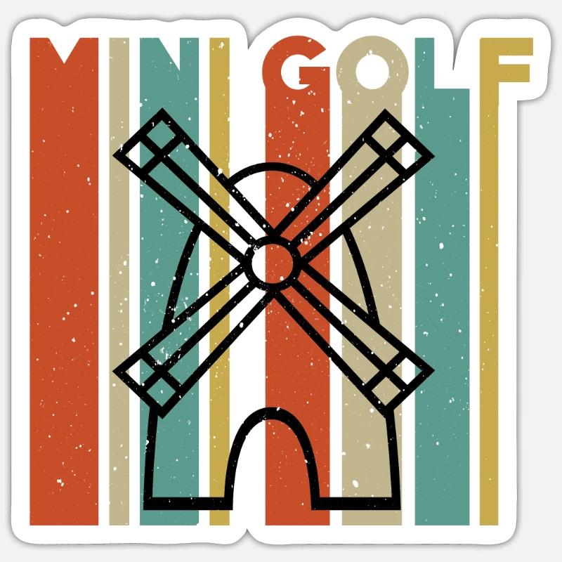 Minigolf Moulin à vent Sticker taille S (10 x 10 cm)