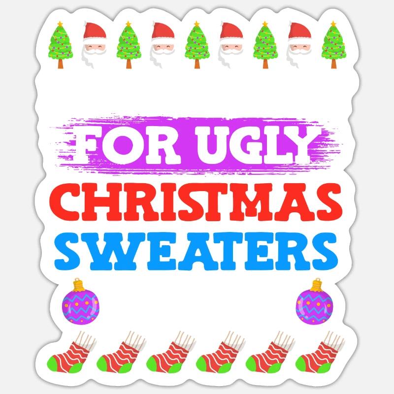 Noël moche - Sticker taille S (10 x 10 cm) - blanc mat