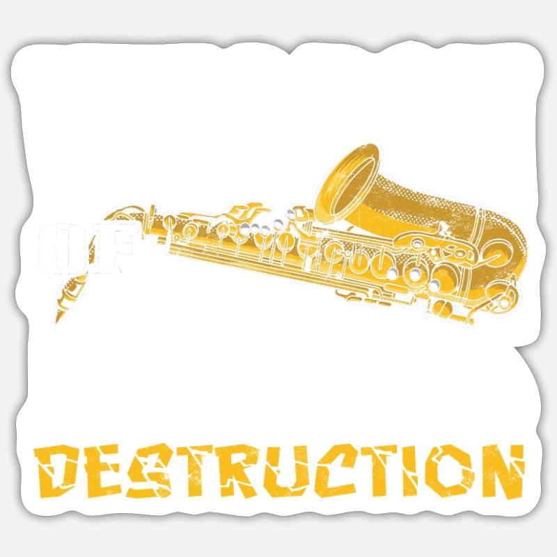 Waffe der Messingzerstörung - Messing - Sticker Größe S (10 x 10 cm) - Mattweiß