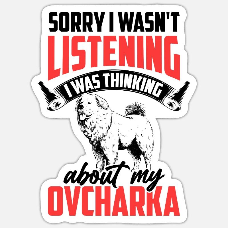 Pensée d’Ovcharka Caucasian Ovcharka - Sticker taille S (10 x 10 cm) - blanc mat