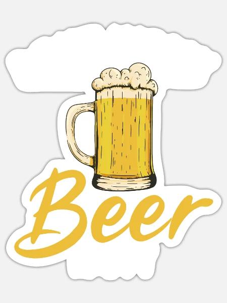 Biertrinker Bier Geschenke - Sticker Größe S (10 x 10 cm) - Mattweiß