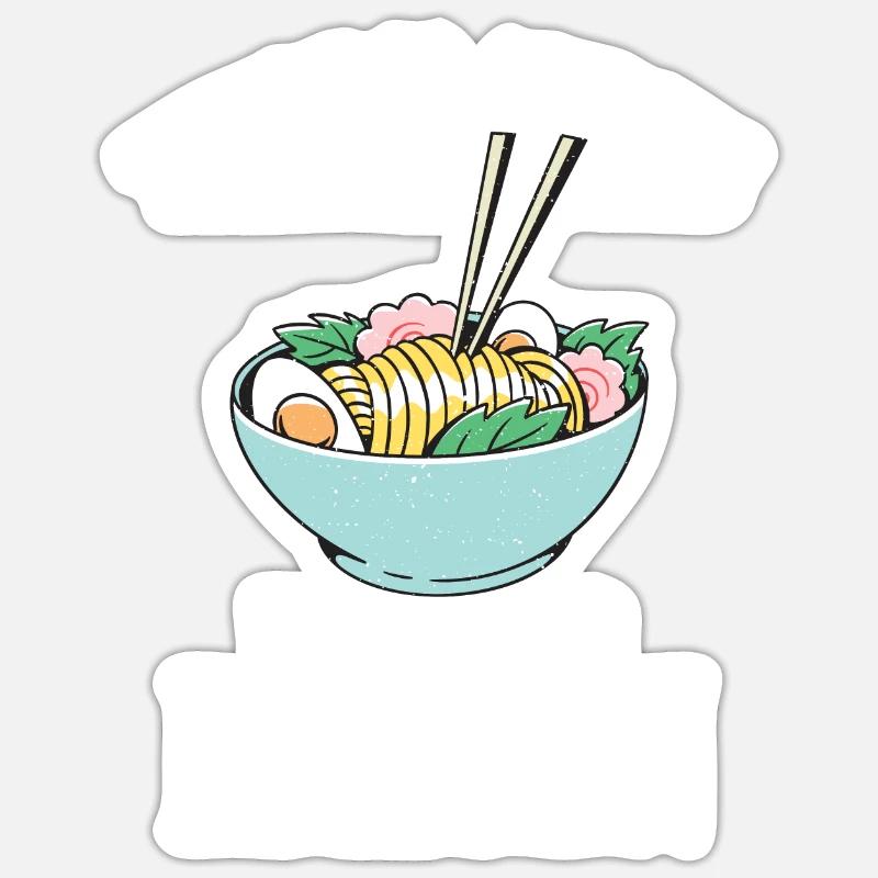 Ramen Lover - Sticker taille S (10 x 10 cm) - blanc mat
