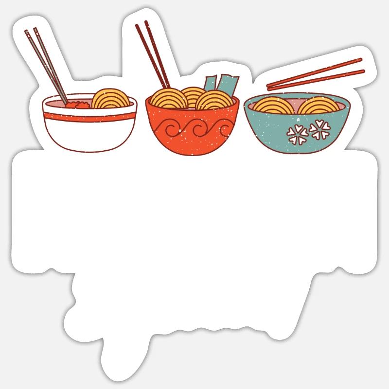 Ramen Lover - Sticker taille S (10 x 10 cm) - blanc mat