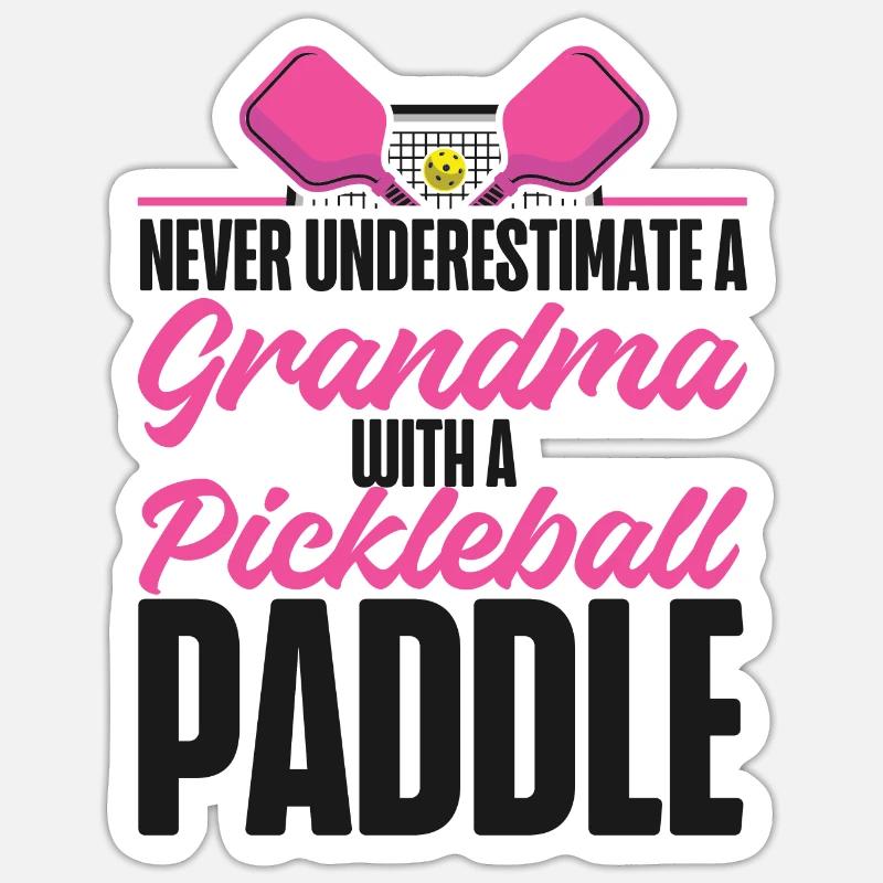 Pickleball Grandma Never - Sticker Größe S (10 x 10 cm) - Mattweiß