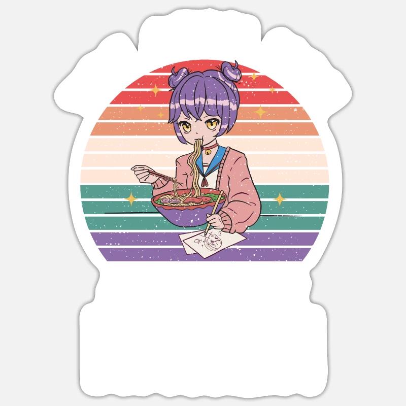 Ramen Lover - Sticker taille S (10 x 10 cm) - blanc mat