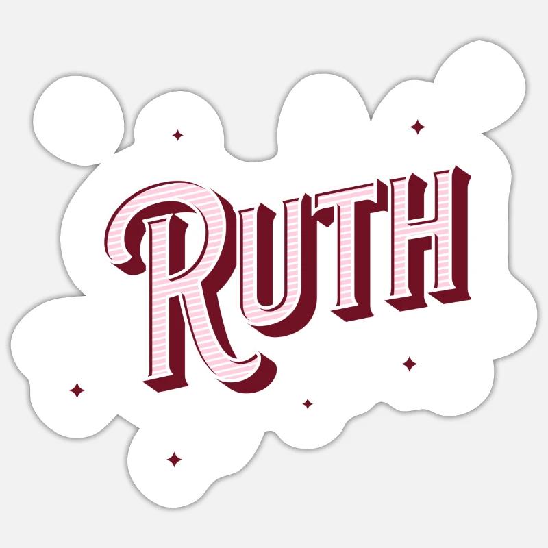 Ruth's name personalized - Sticker size S (10 x 10 cm) - white matte
