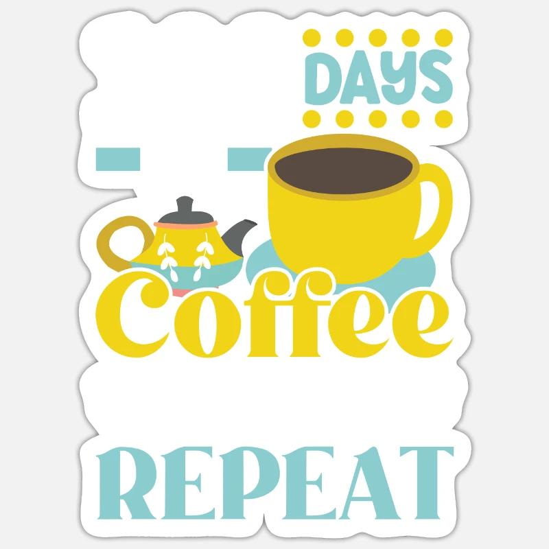 100 jours de café enseignent à répéter 100 jours d’école Sticker taille S (10 x 10 cm)
