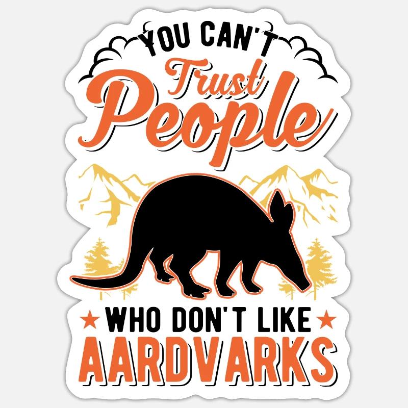 Erdferkel Geschenk Aardvark - Sticker Größe S (10 x 10 cm) - Mattweiß