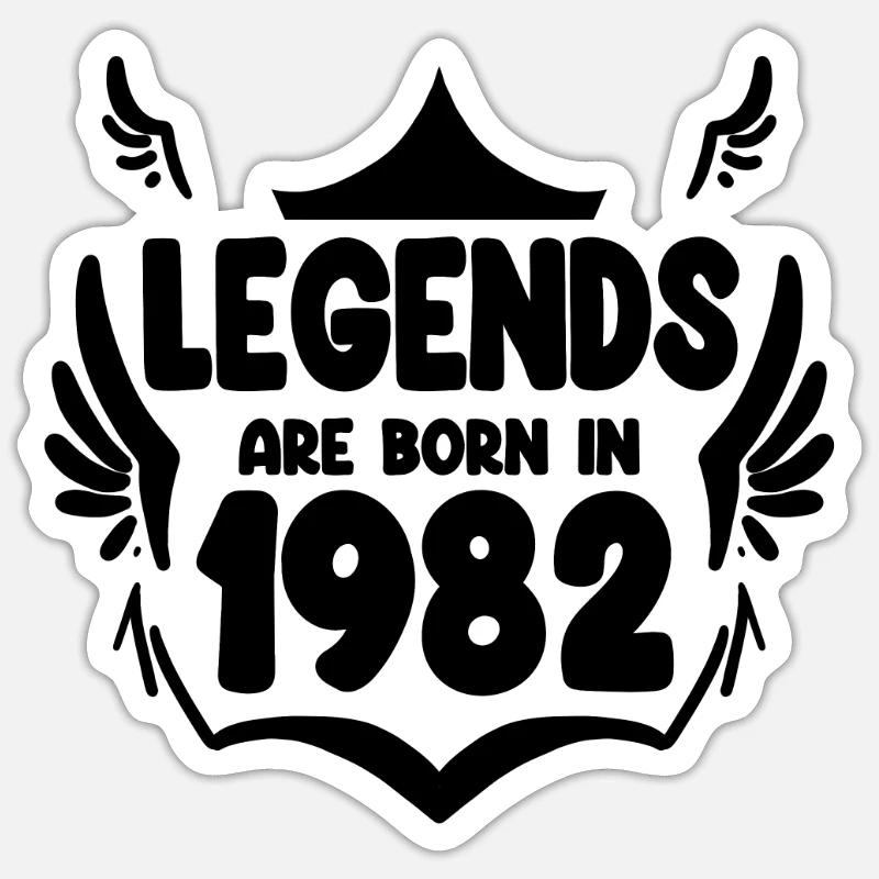 1982 - Born 1982 - Sticker size S (10 x 10 cm) - white matte
