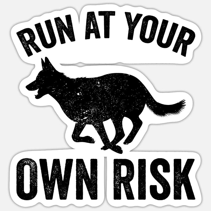 Polizeibeamter Polizeihund - Sticker Größe S (10 x 10 cm) - Mattweiß