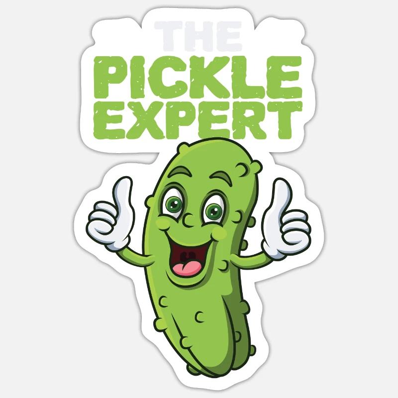 L’expert du cornichon - Sticker taille S (10 x 10 cm) - blanc mat