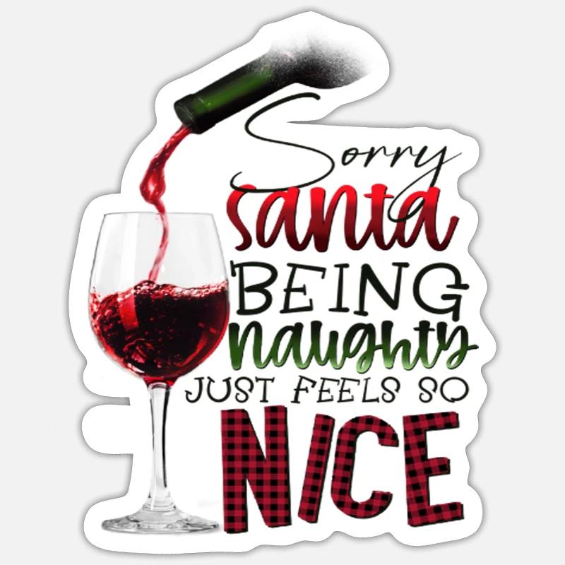 Naughty Wine Drinker Sticker Größe S (10 x 10 cm)