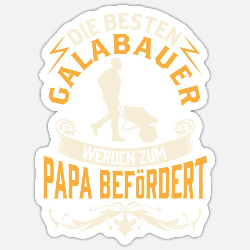 Galabauer wird Papa Gartenbau Galabau - Sticker Größe S (10 x 10 cm) - Mattweiß