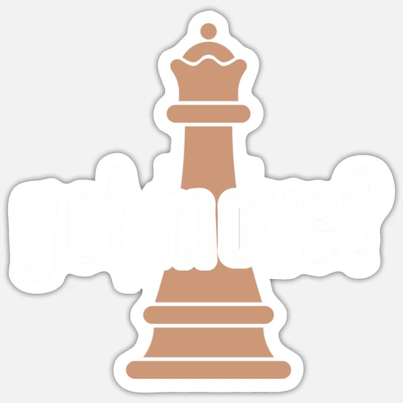 Échecs - Vous avez du mouvement? - Sticker taille S (10 x 10 cm) - blanc mat
