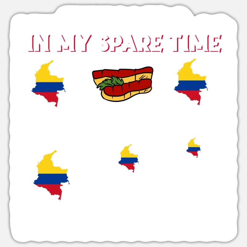 Colombie - Sticker taille S (10 x 10 cm) - blanc mat