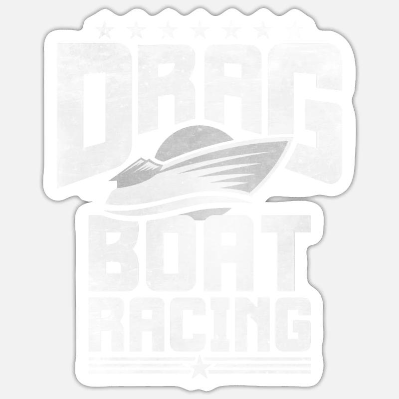 Drachenbootrennen Drachenboot - Sticker Größe S (10 x 10 cm) - Mattweiß