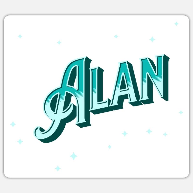 Alan name personalized - Sticker size S (10 x 10 cm) - white matte
