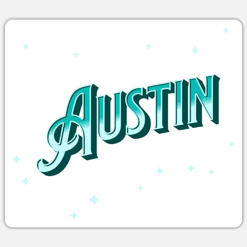 Austin name personalized - Sticker size S (10 x 10 cm) - white matte