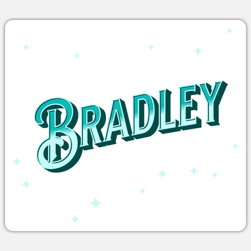 Bradley's name personalized - Sticker size S (10 x 10 cm) - white matte