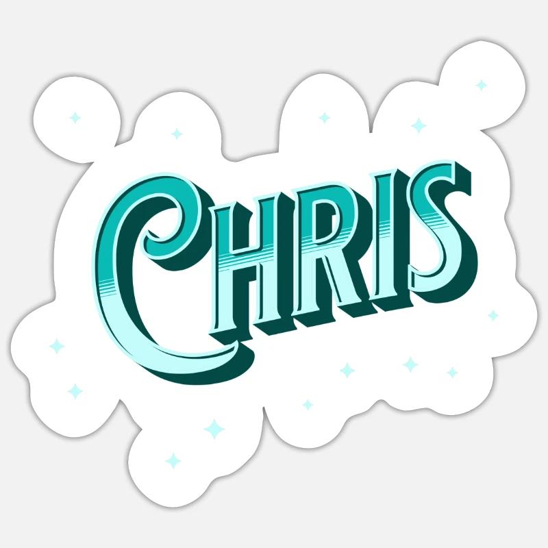 Chris' name personalized Sticker size S (10 x 10 cm)