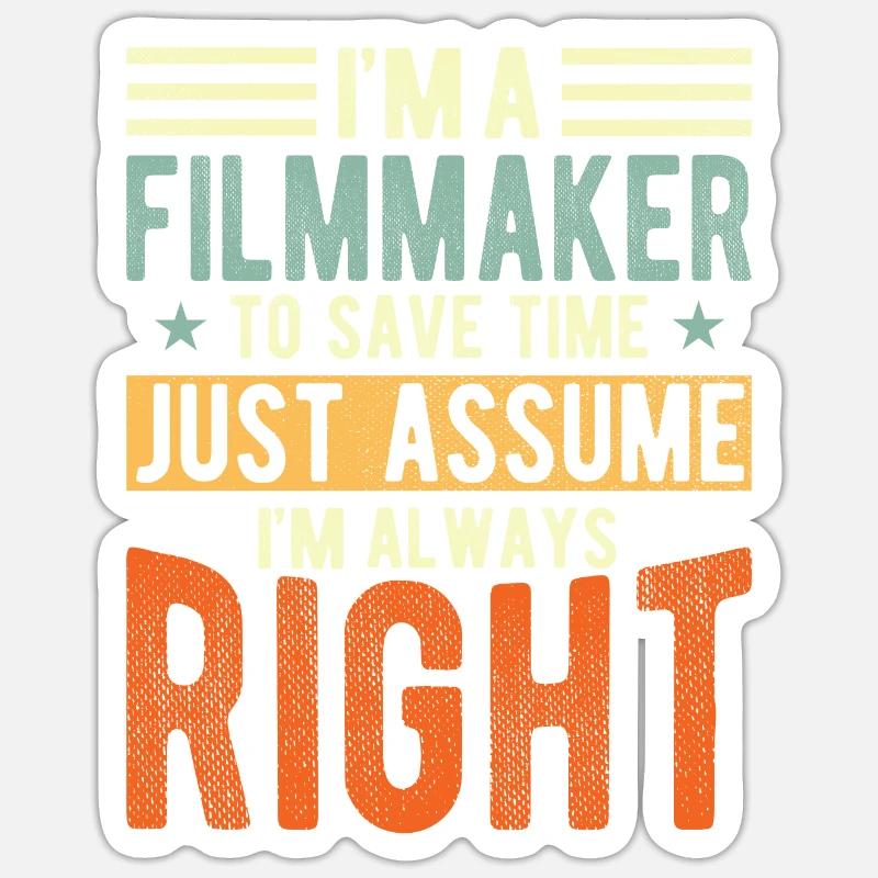 Cinéaste - Sticker taille S (10 x 10 cm) - blanc mat