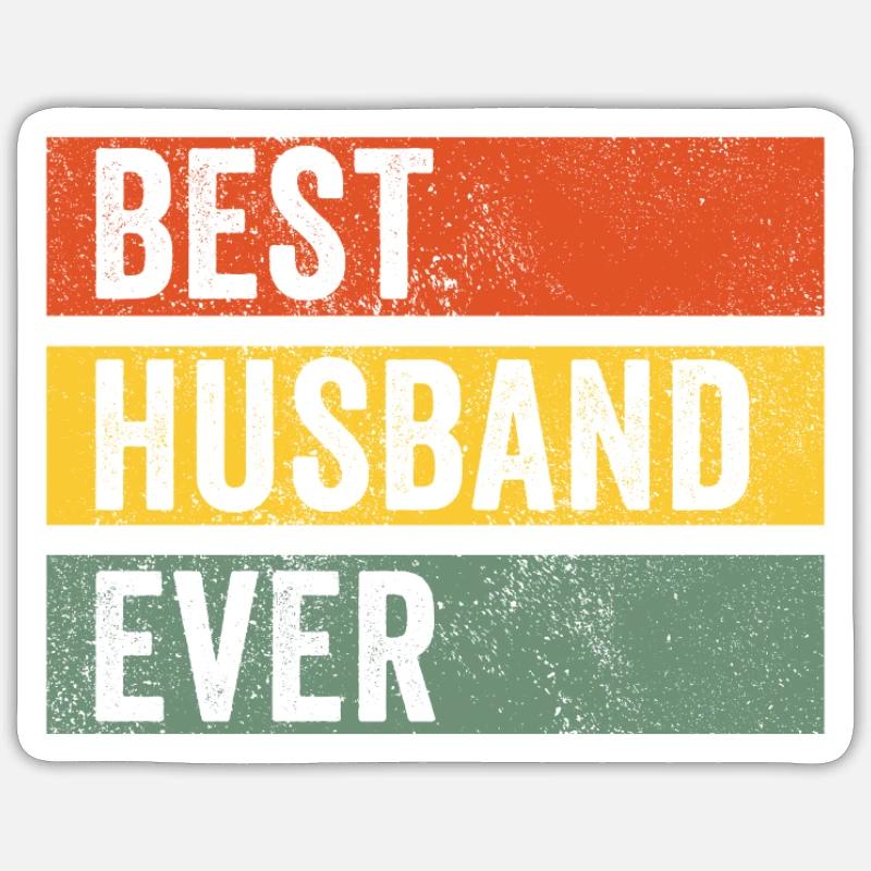 Bester Ehemann Geschenk Herren Mann - Sticker Größe S (10 x 10 cm) - Mattweiß