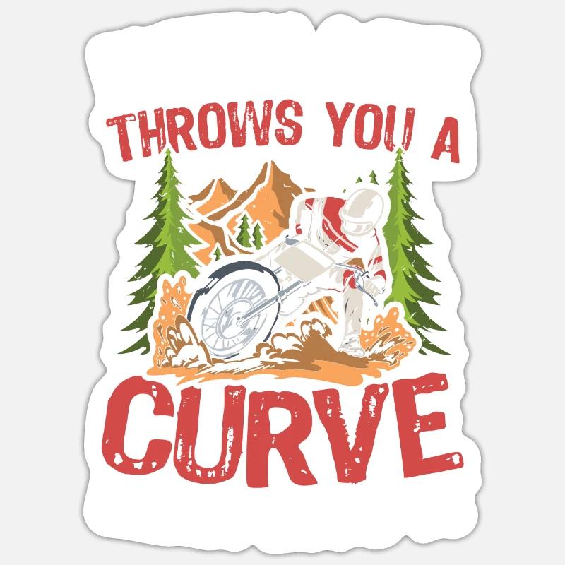 When Life Throws You A Curve Lean Into It Sticker Größe S (10 x 10 cm)