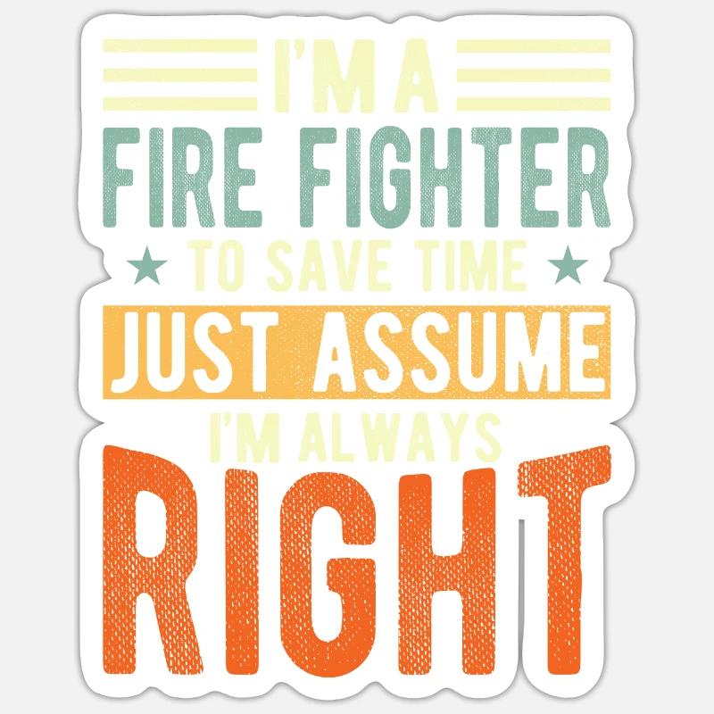 Pompiers - Sticker taille S (10 x 10 cm) - blanc mat
