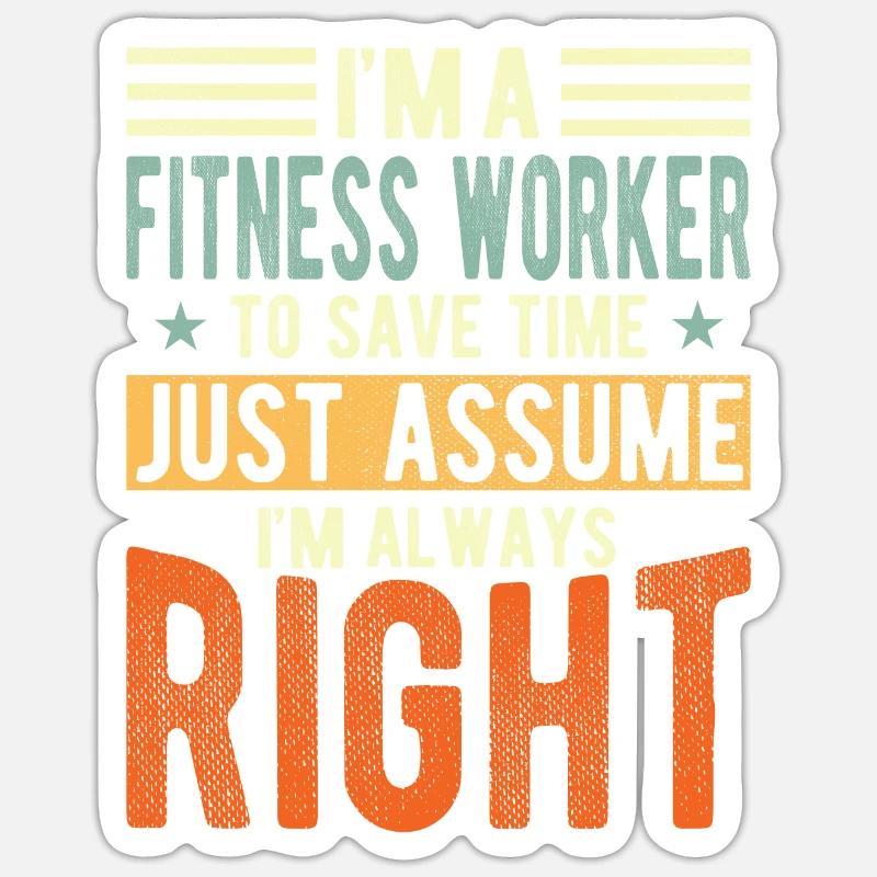 Travailleurs du conditionnement physique - Sticker taille S (10 x 10 cm) - blanc mat