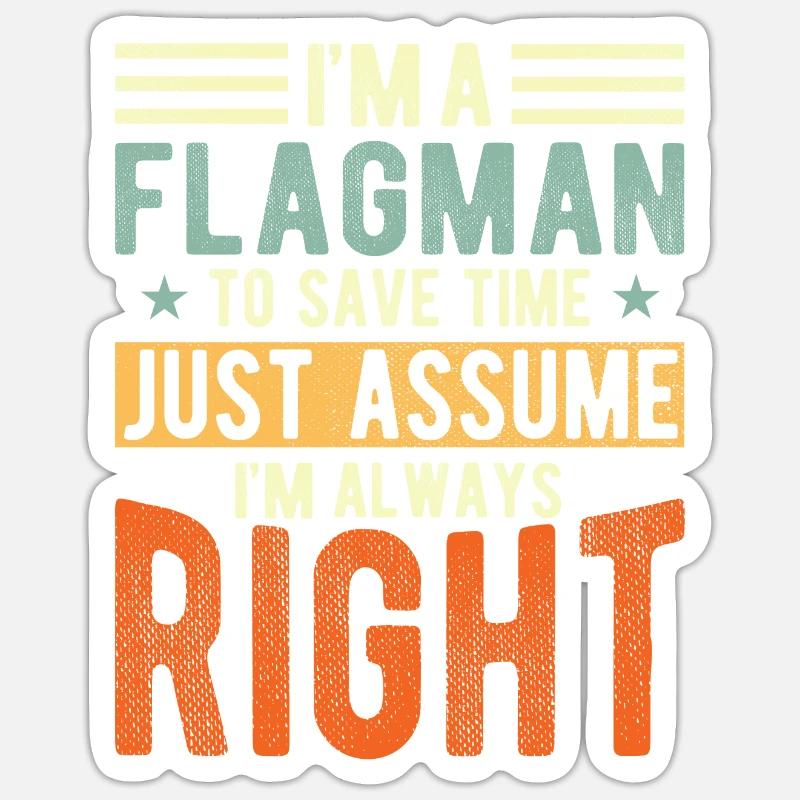 Flagman - Sticker taille S (10 x 10 cm) - blanc mat