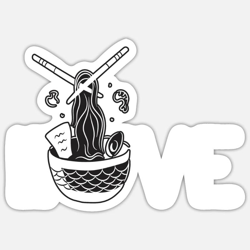 Ramen Lover - Sticker size S (10 x 10 cm) - white matte