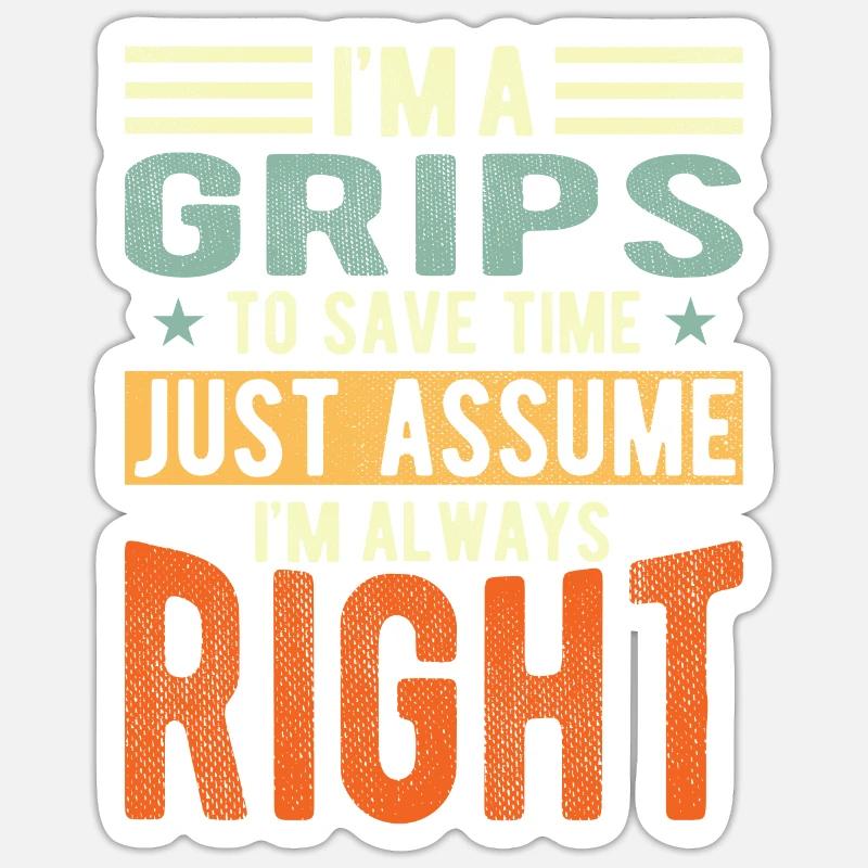 Grips - Sticker size S (10 x 10 cm) - white matte